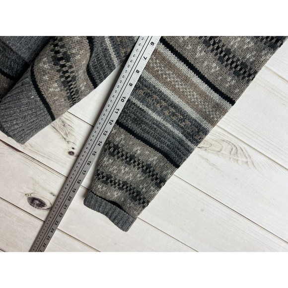 Sundance Sweater Mens XL Lambswool 1/4 Zip Pullover Geometric Fair Isle - Picture 6 of 6